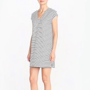J Crew Striped V Neck Dress Black and White Striped Mini Dress Size M